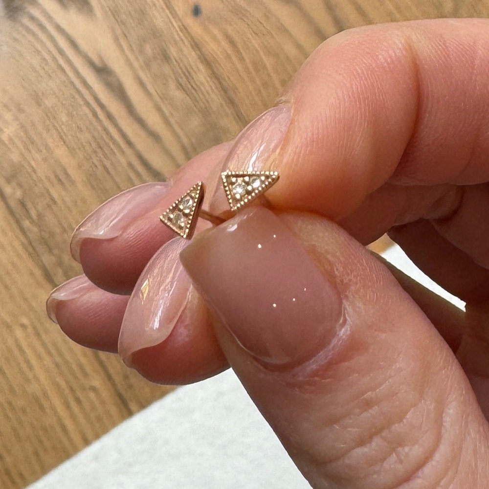 Real Diamond & Rose Gold Earrings